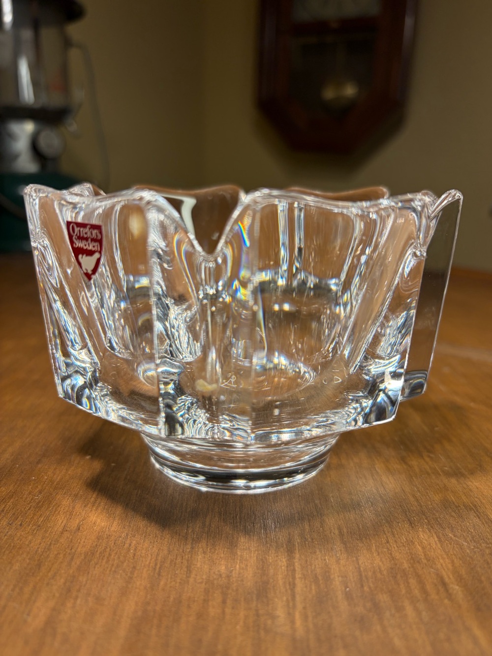 Orrefors "Corona" Crystal Bowl Sweden by Lars Hellsten 4.5" Diameter Ashtray